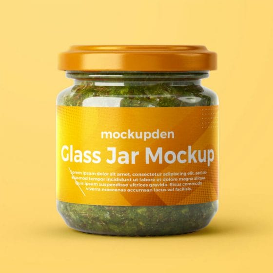 Free Glass Jar Mockup PSD Template