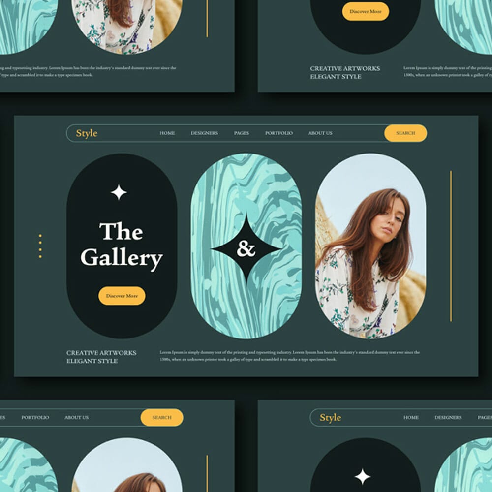 Free Grid Web Banner Mockup PSD