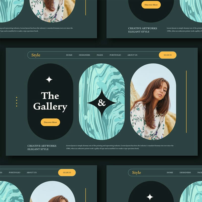 Free Grid Web Banner Mockup PSD