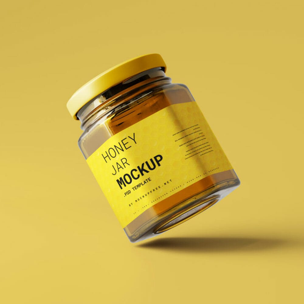 Free Honey Jar Mockups PSD