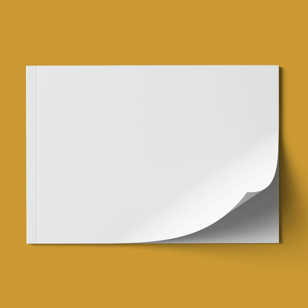 Free Horizontal Magazine Album Mockup Top View