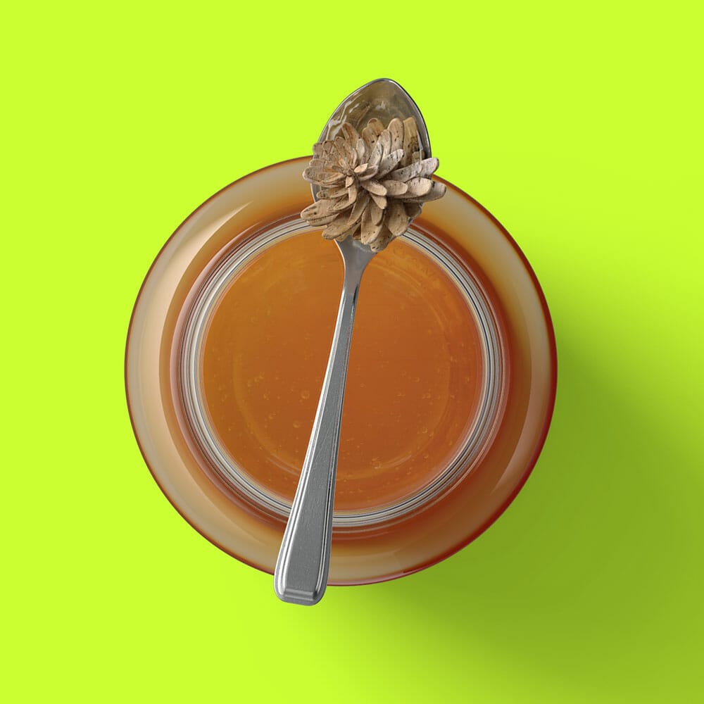 Free Jar Of Honey And Spoon Mockup Top View