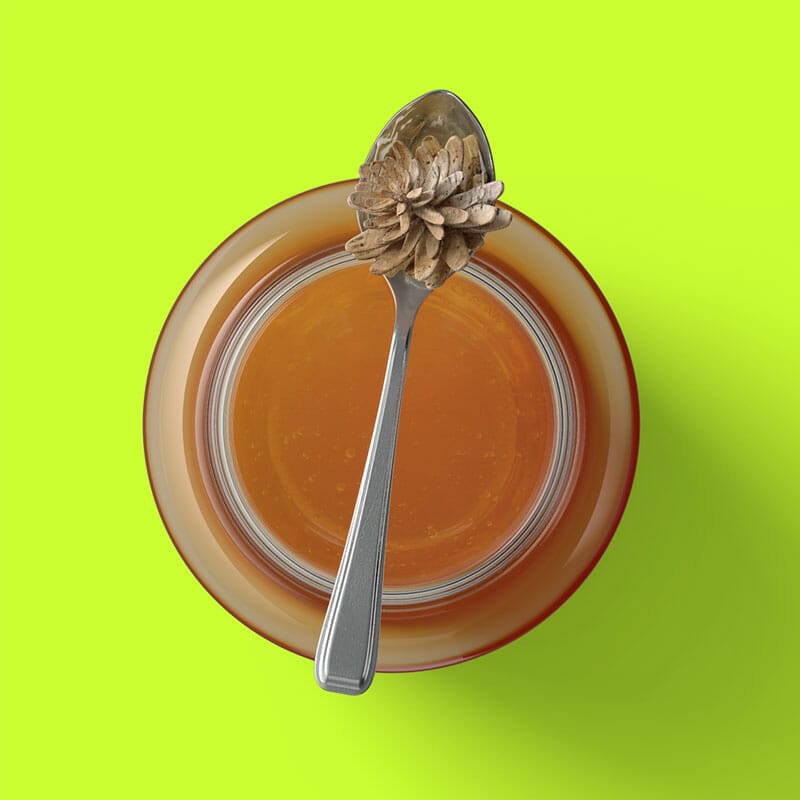 Free Jar Of Honey And Spoon Mockup Top View