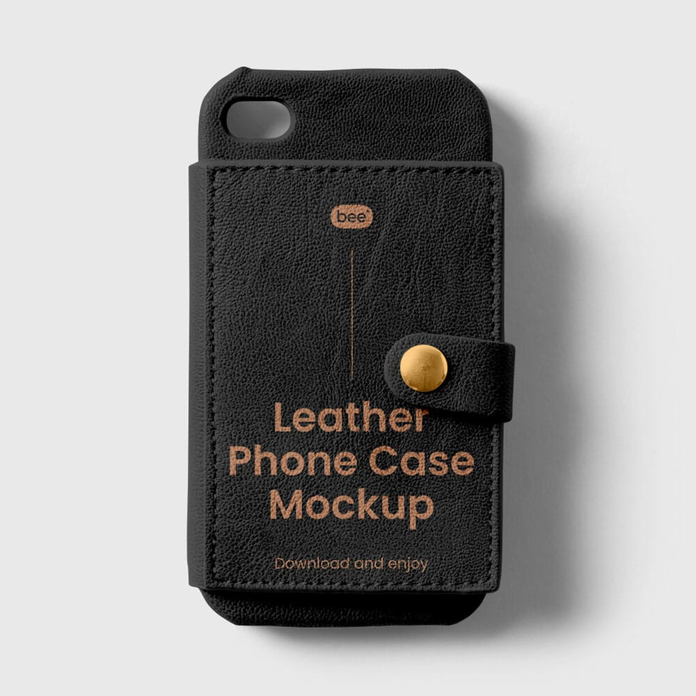 Free Leather Phone Case Mockup