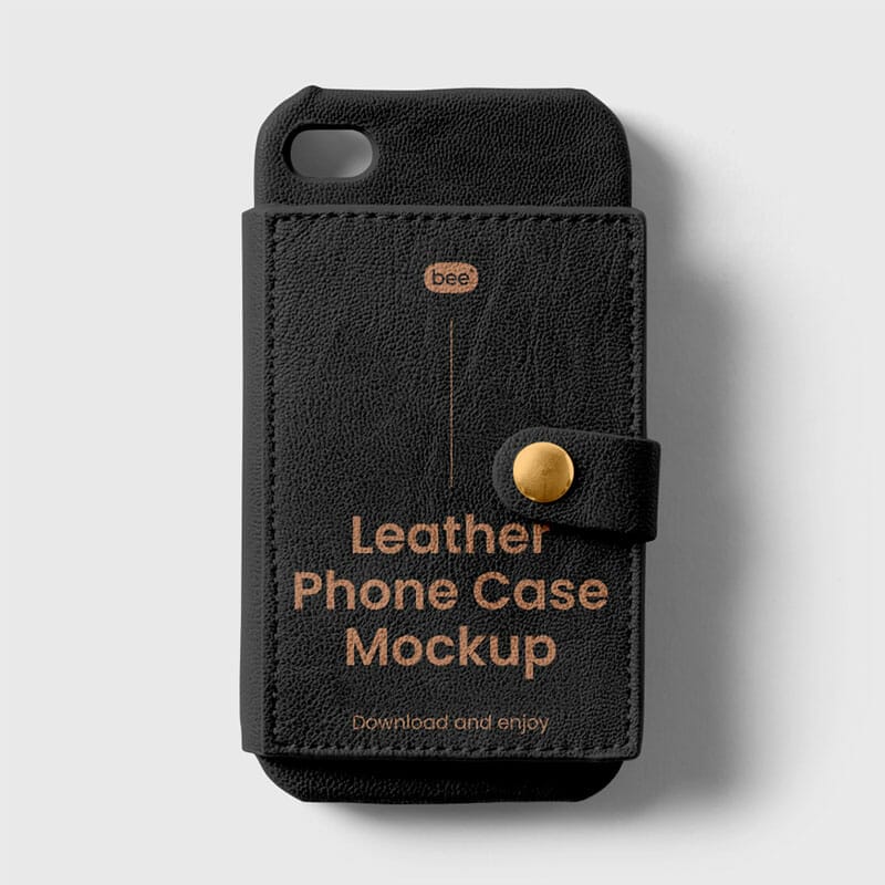 Free Leather Phone Case Mockup