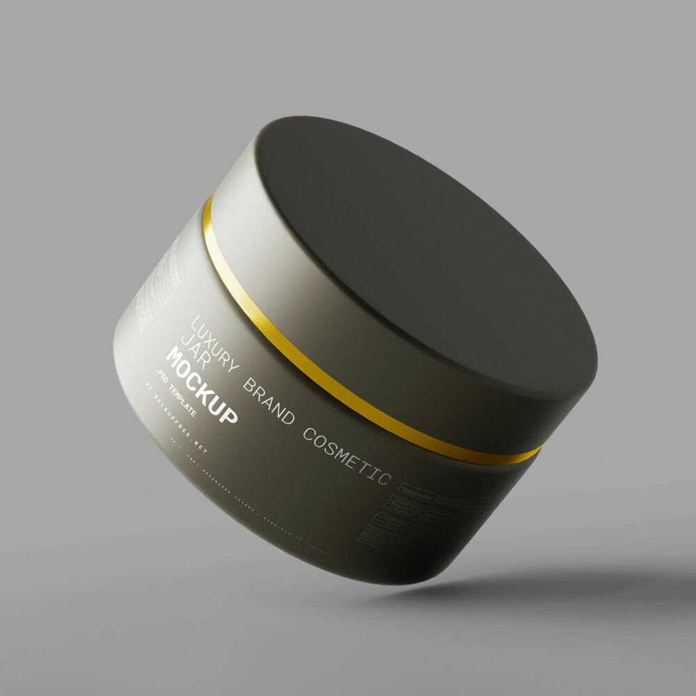 Free Luxury Brand Cosmetic Jar Mockups PSD