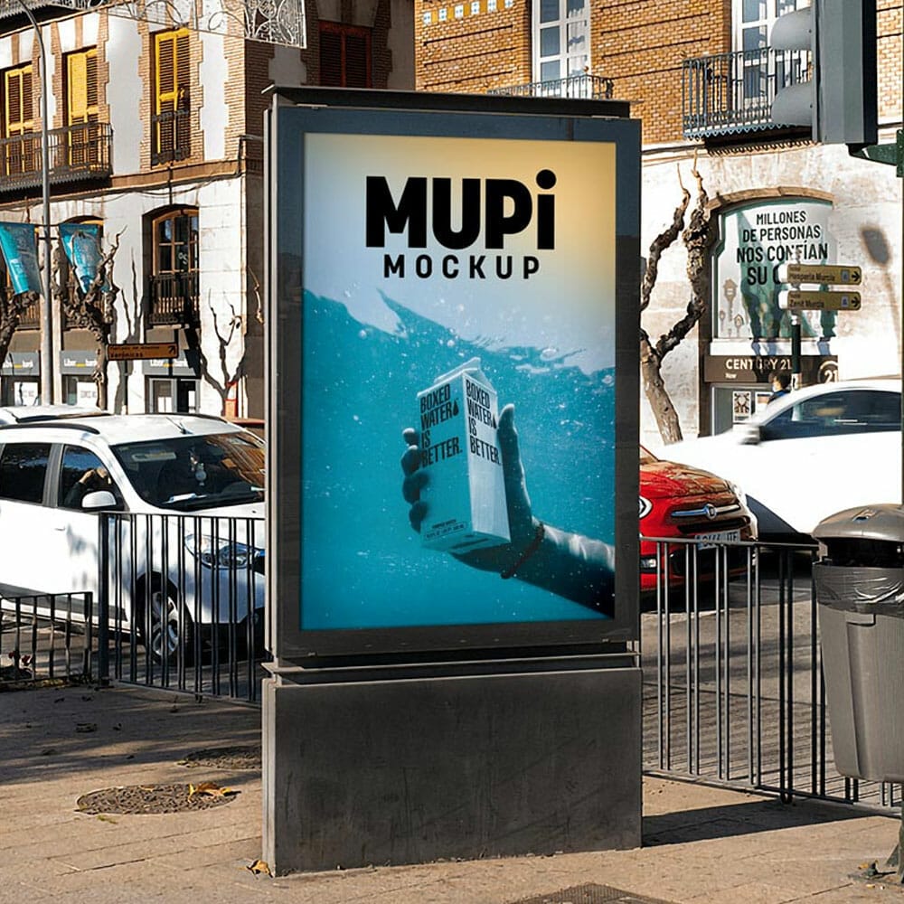 Free MUPI On Busy Street Mockup PSD