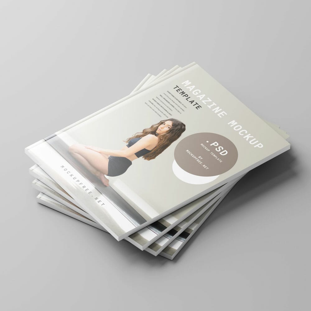 Free Magazine Cover Mockups PSD
