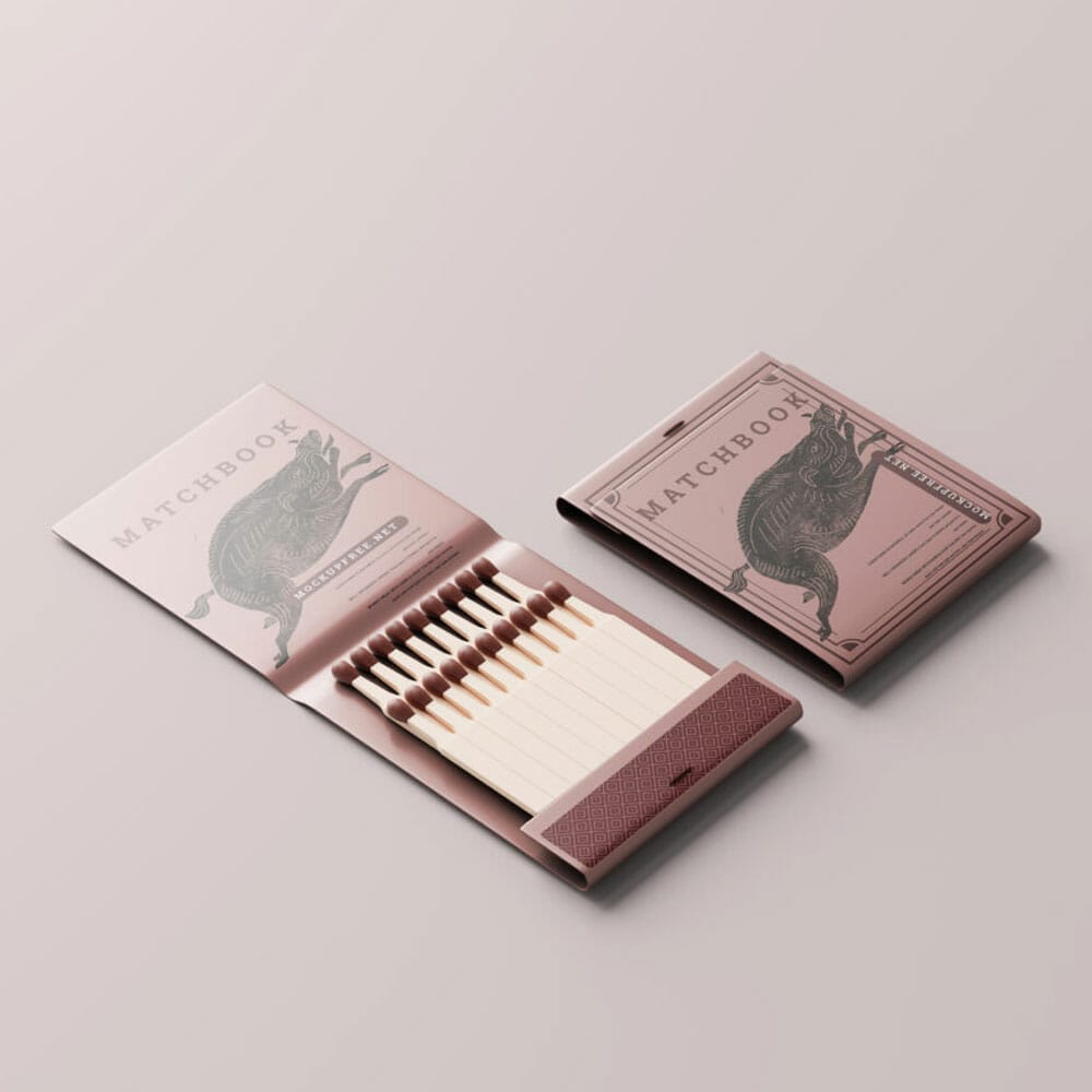 Free Matchbook Mockups PSD
