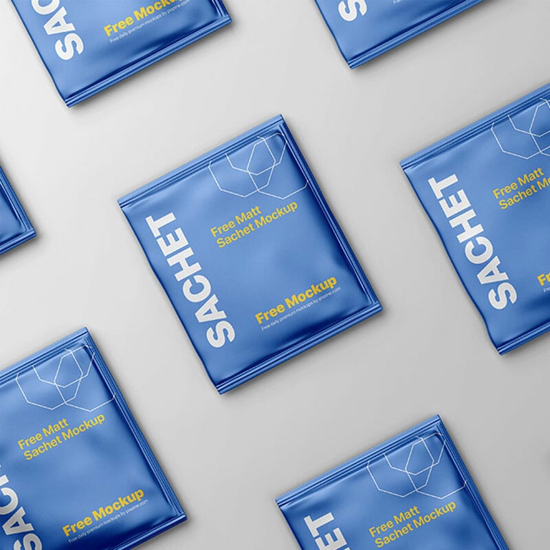 Free Matt Sachet Packaging Mockup