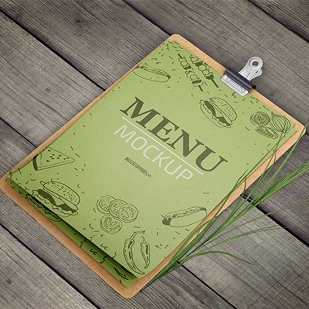 Free Menu Mockup In PSD