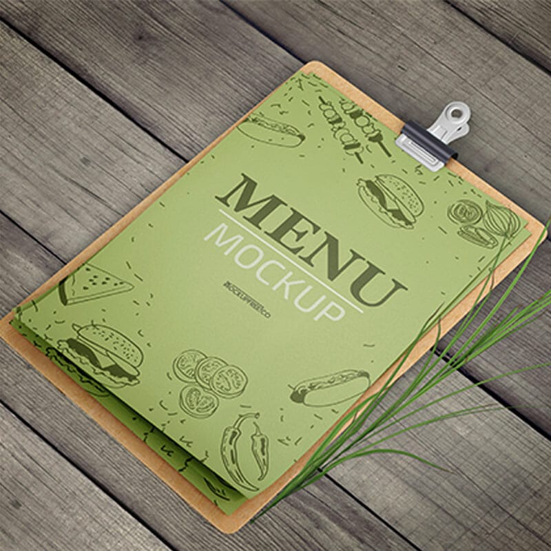 Free Menu Mockup In PSD