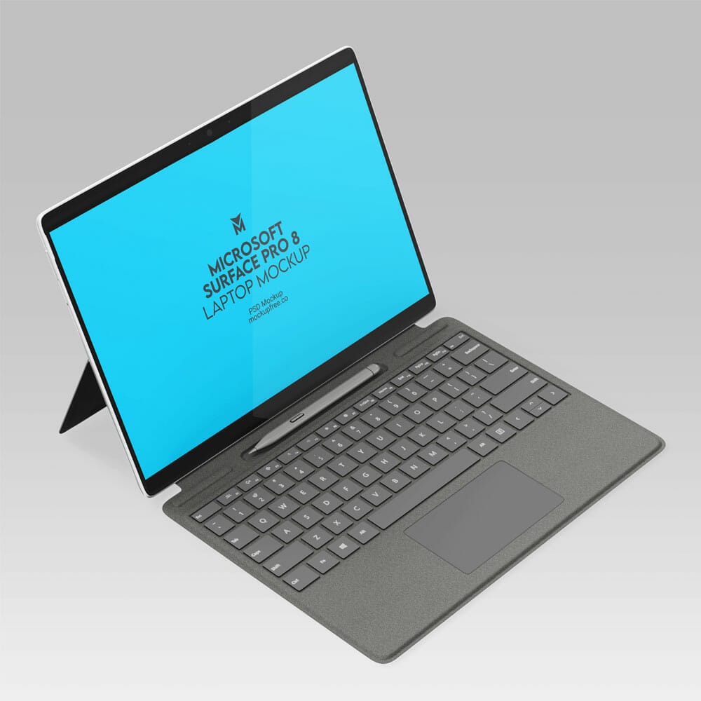 Free Microsoft Surface Pro 8 Mockup PSD Template