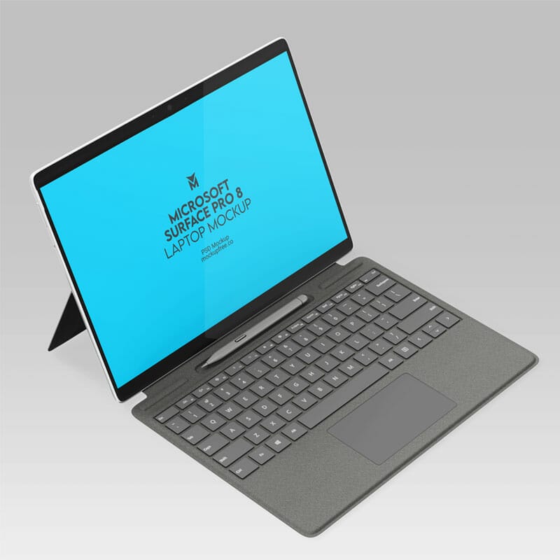 Free Microsoft Surface Pro 8 Mockup PSD Template