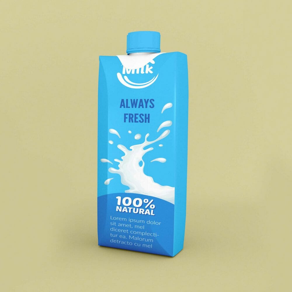 Free Milk Package Mockup PSD Template