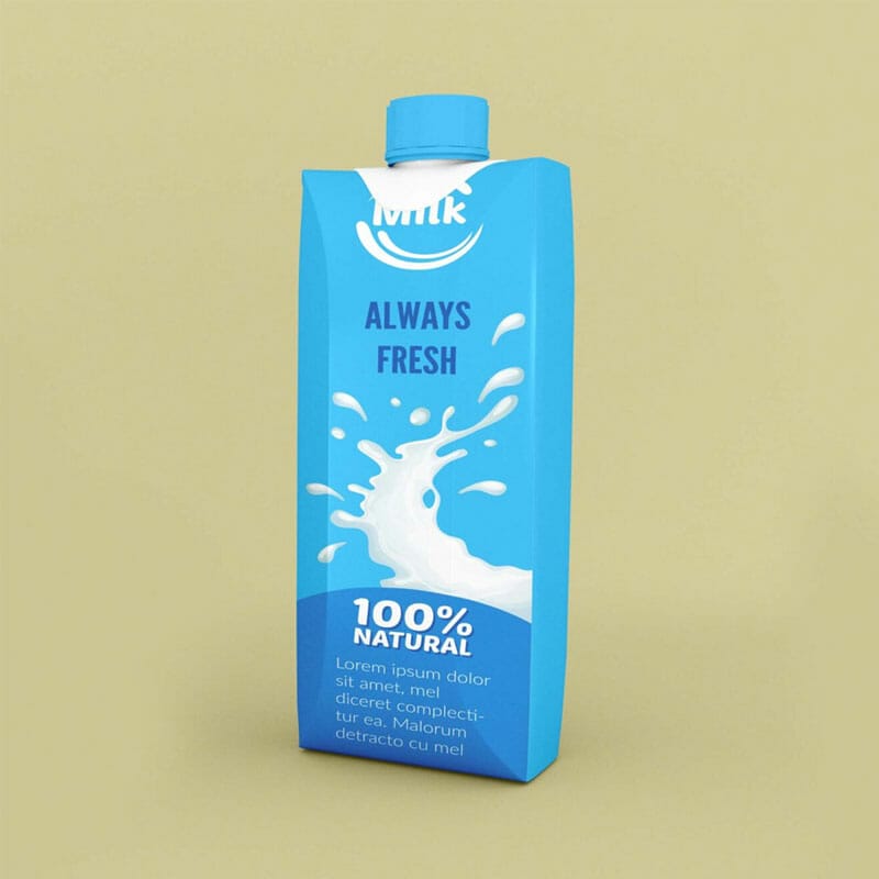 Free Milk Package Mockup PSD Template