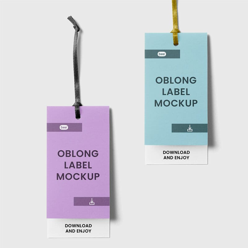 Free Oblong Label Mockup