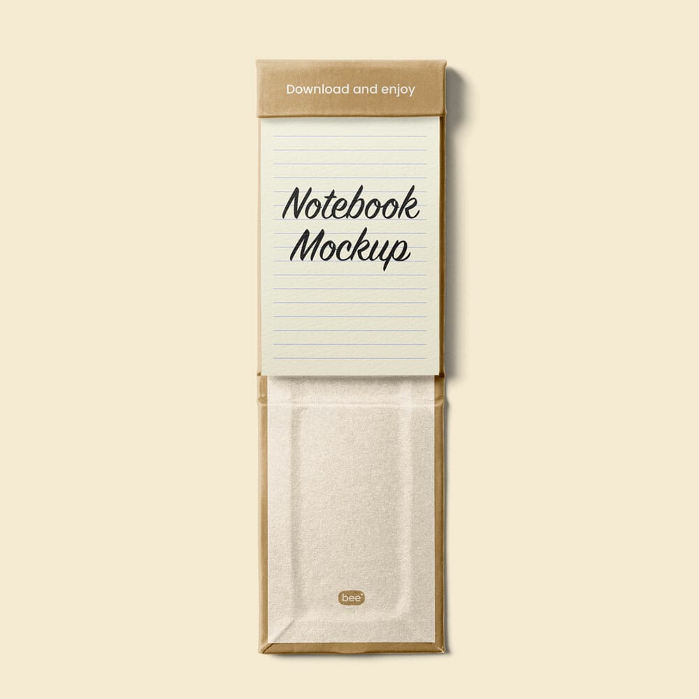 Free Oblong Open Notebook Mockup