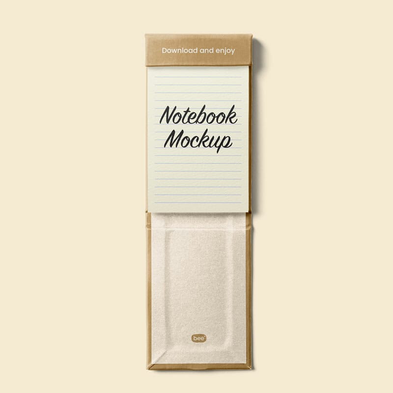 Free Oblong Open Notebook Mockup