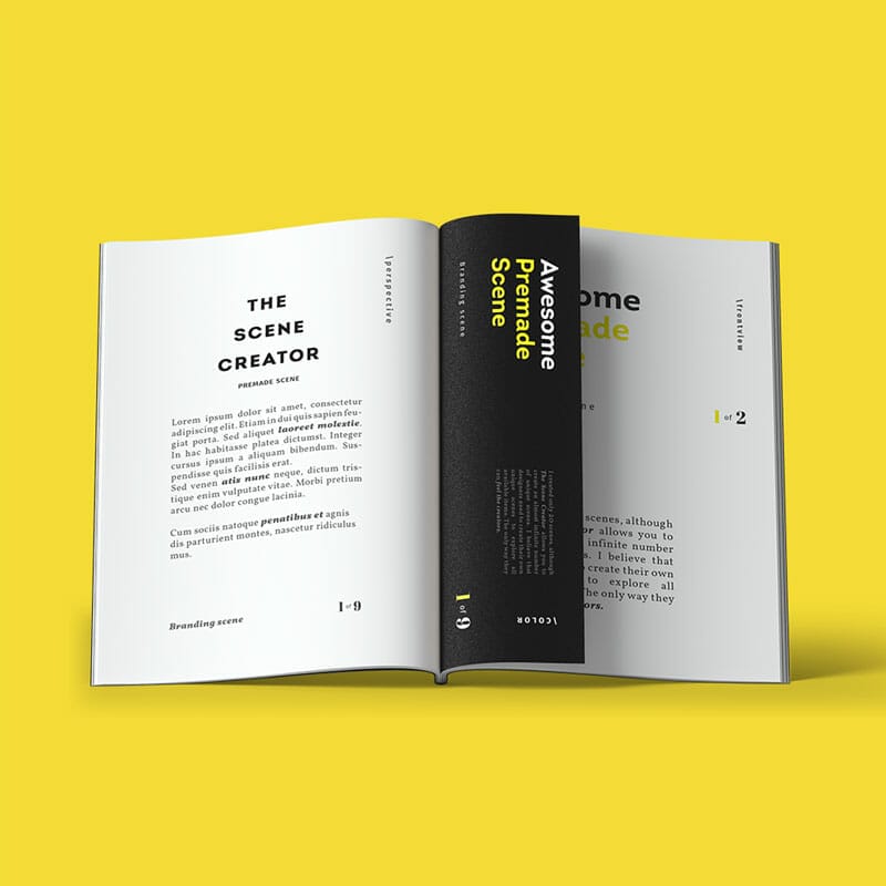 Free Open Front View Magazine Mockup PSD