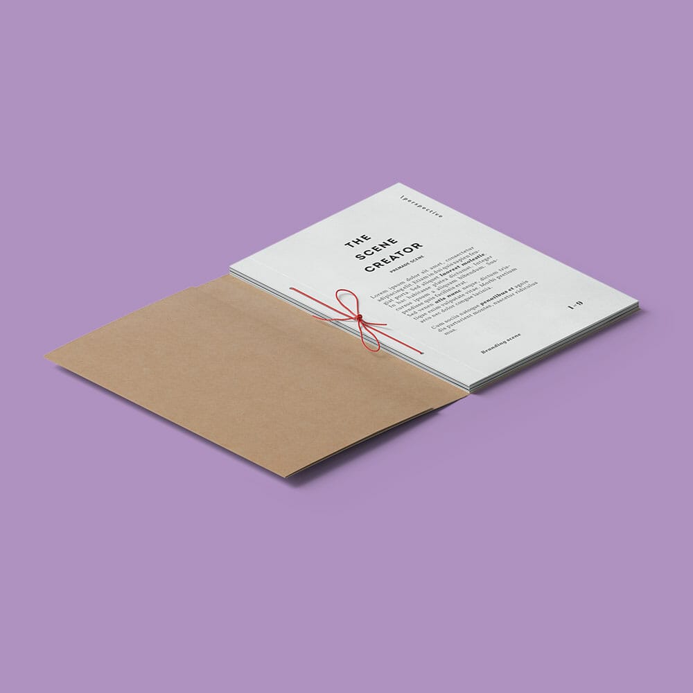 Free Open Isometric Magazine With Rope Mockup PSD