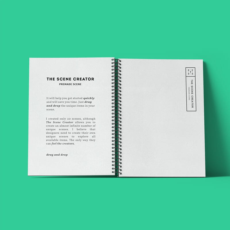 Free Open Notepad On Spring Mockup PSD