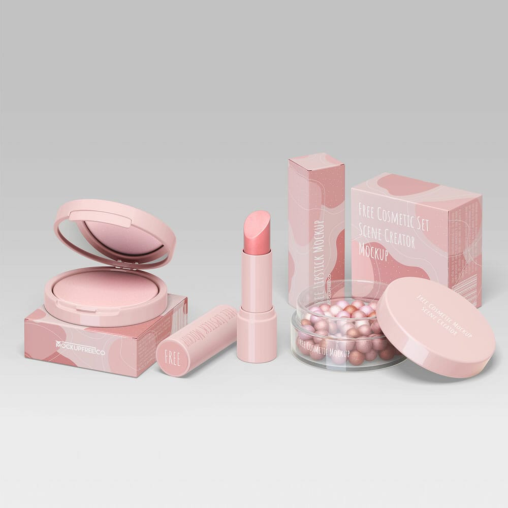 Free PSD Cosmetic Scene Creator Mockup Template