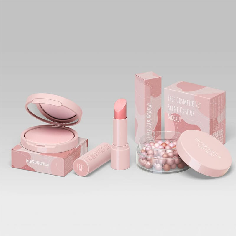 Free PSD Cosmetic Scene Creator Mockup Template