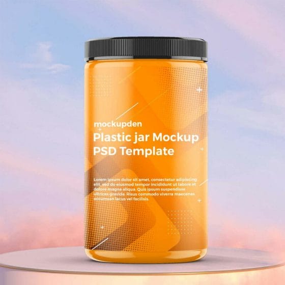 Free Plastic Jar Mockup PSD Template