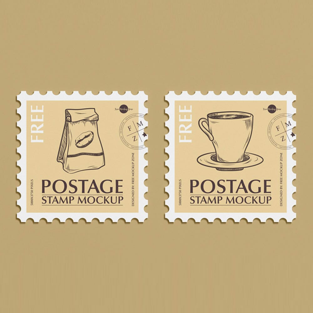 Free Postage Stamp Mockup