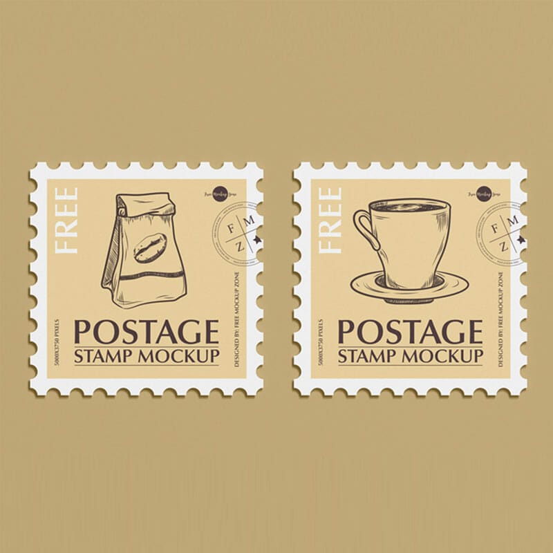Free Postage Stamp Mockup