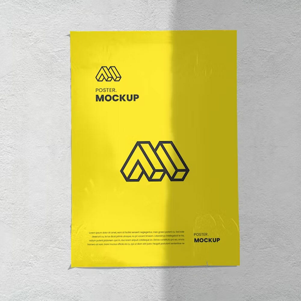 Free Poster On Wall Mockup