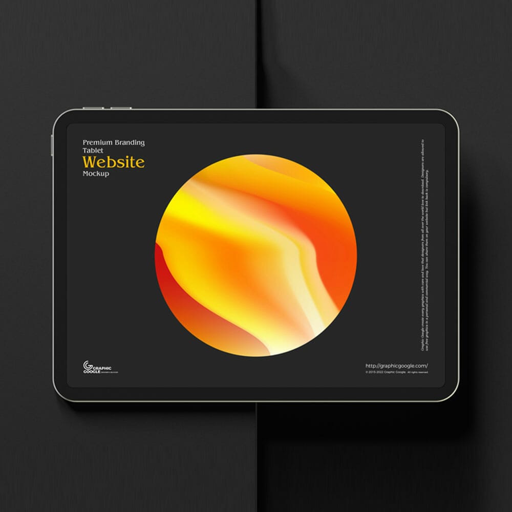 Free Premium Branding Tablet Website Mockup