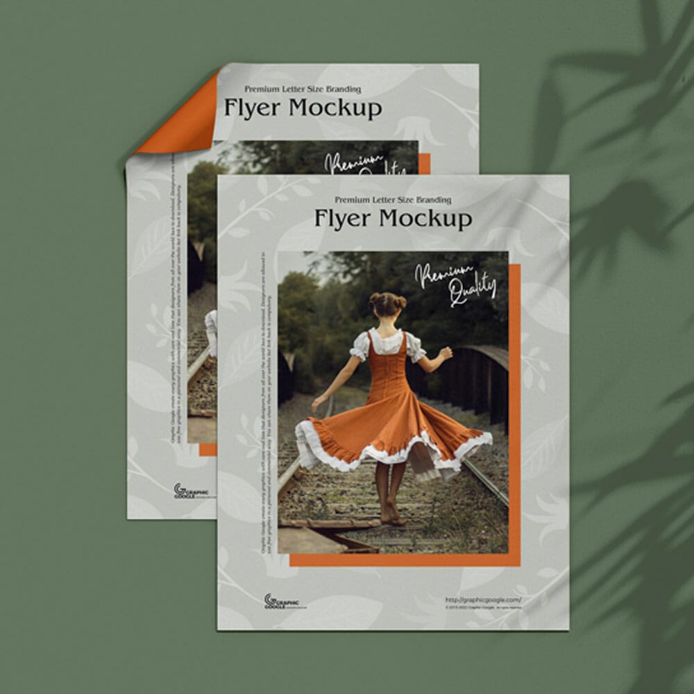 Free Premium Letter Size Branding Flyer Mockup