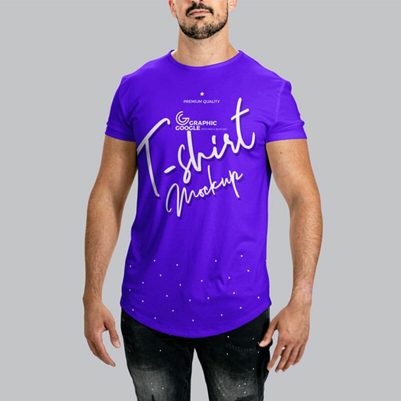 Free Premium Man Wearing T-Shirt Mockup