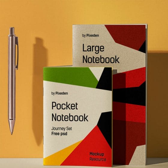 Free Presentation Notebook PSD Mockup Set