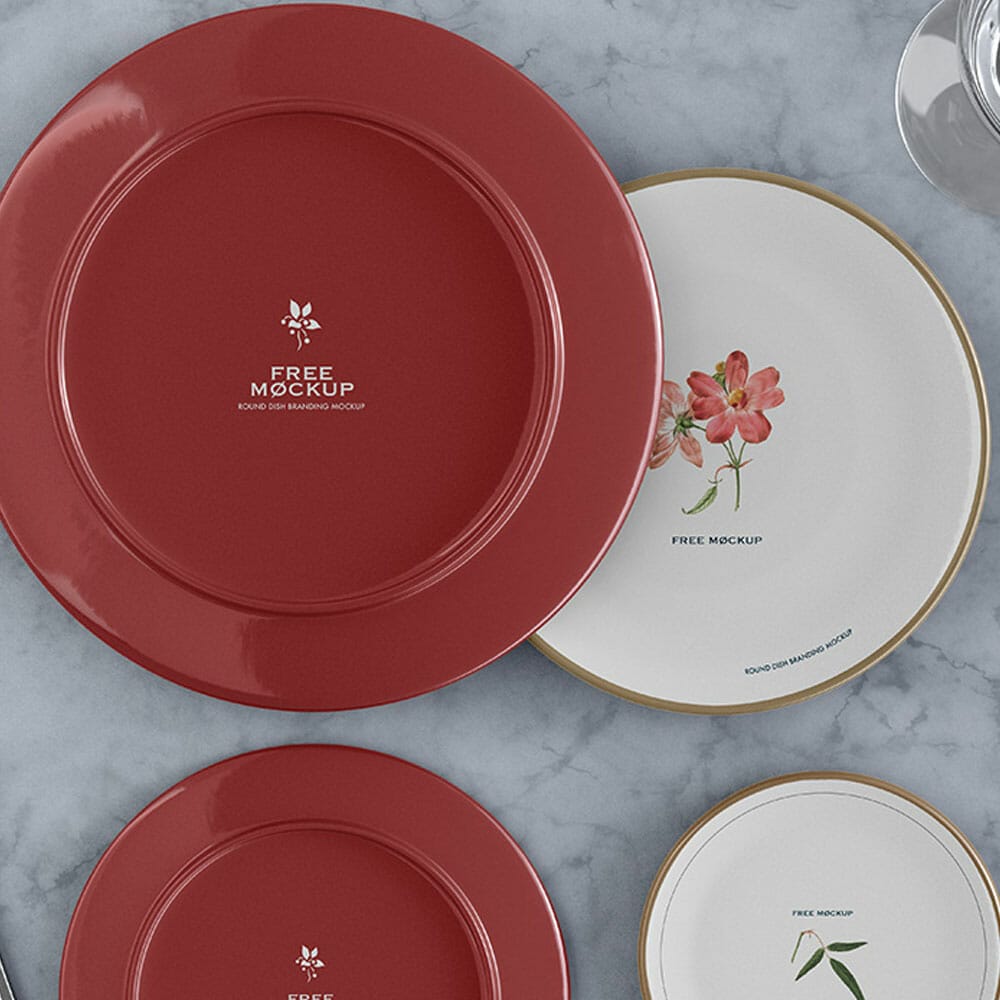 Free Round Dish Branding Mockup