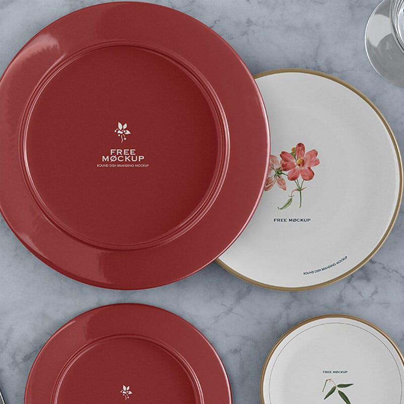 Free Round Dish Branding Mockup