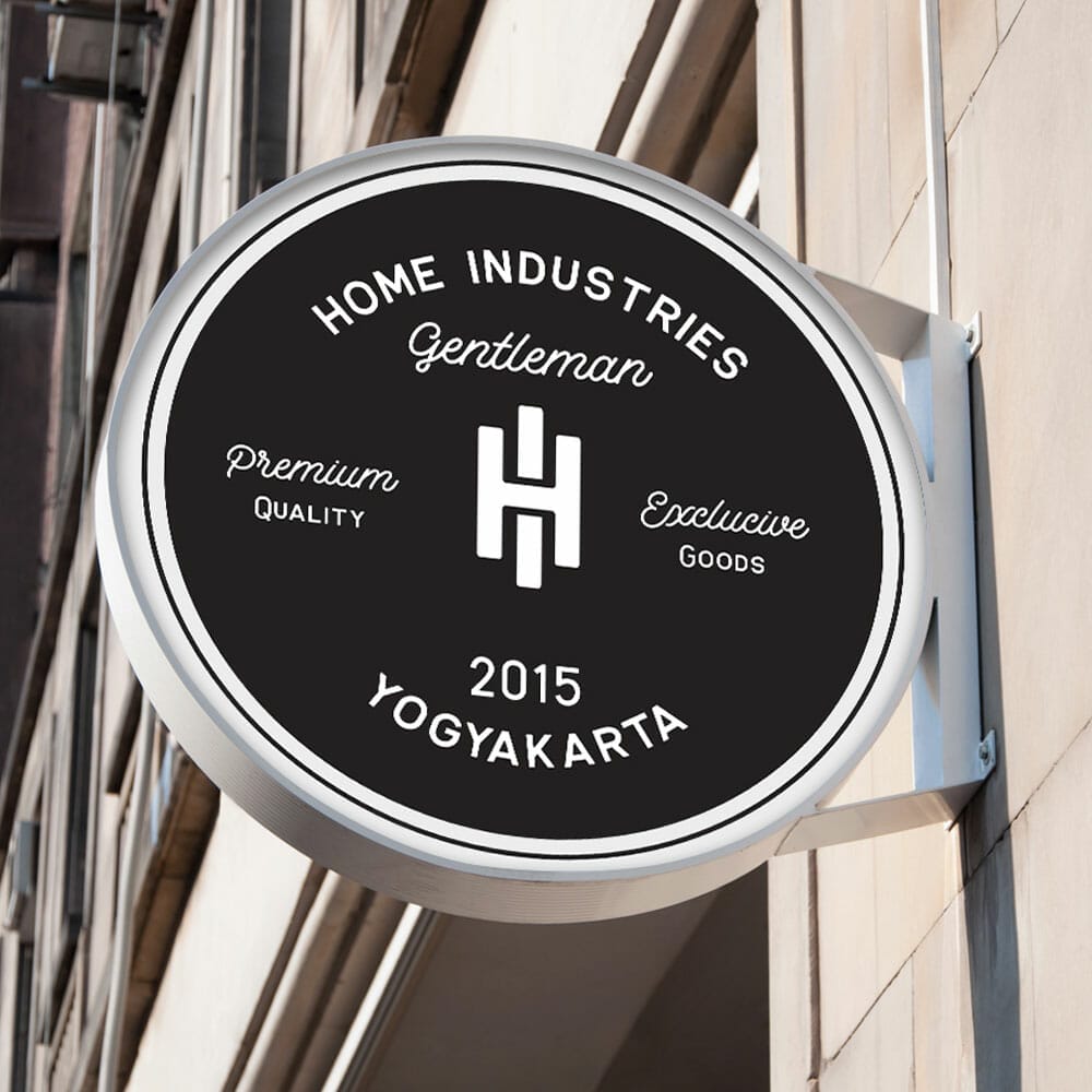 Free Round Sign Mockup