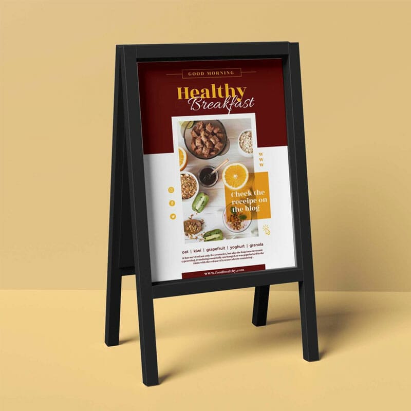 Free Sidewalk Sign Mockup PSD Template