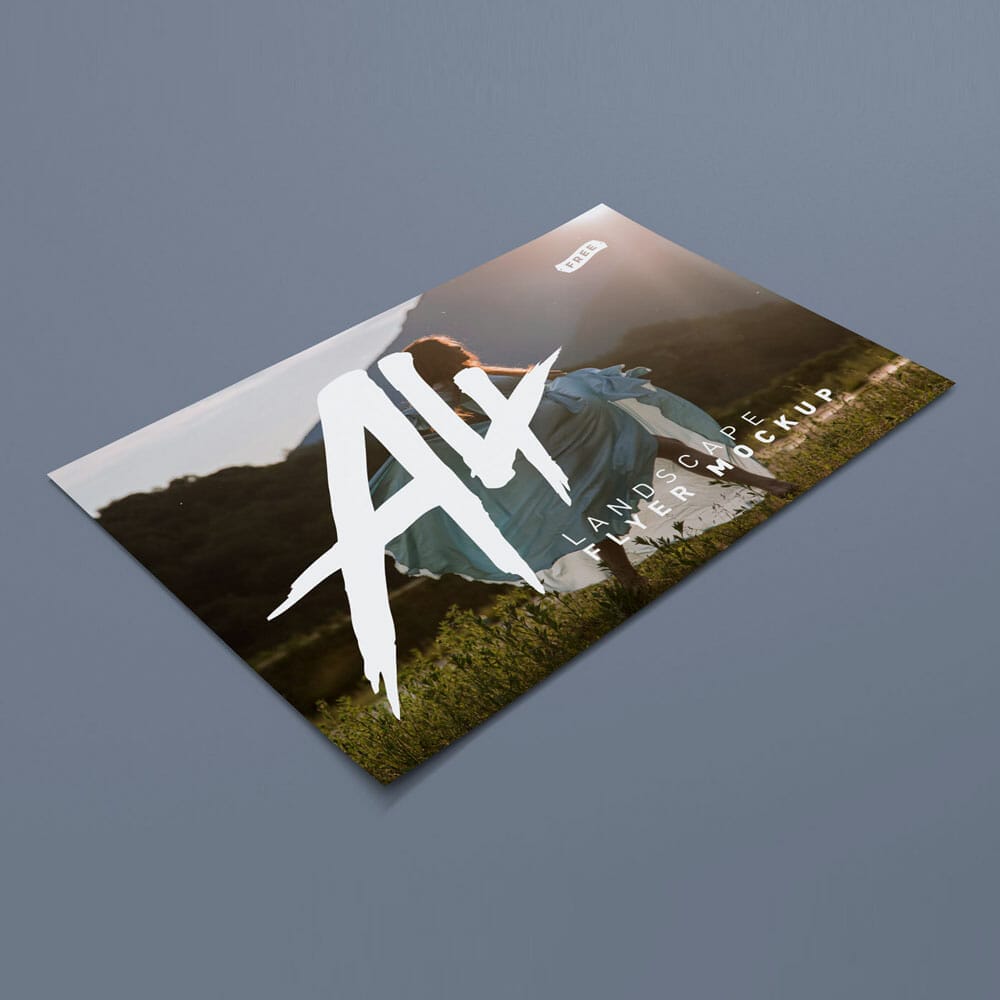 Free Simple A4 Landscape Flyer Mockup PSD
