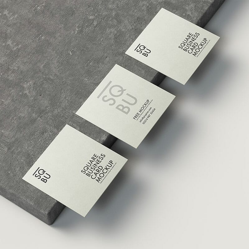 Free Square Business Card Mockup