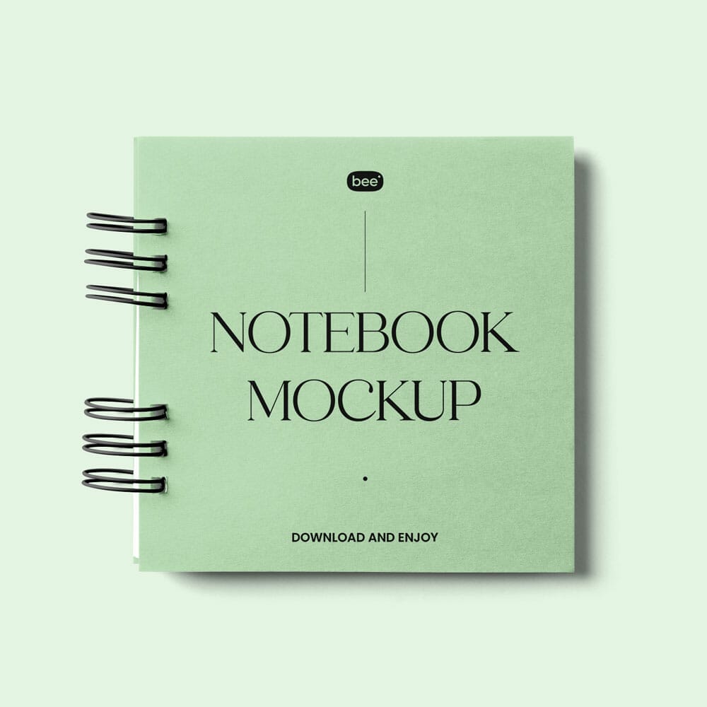 Free Square Notebook Mockup