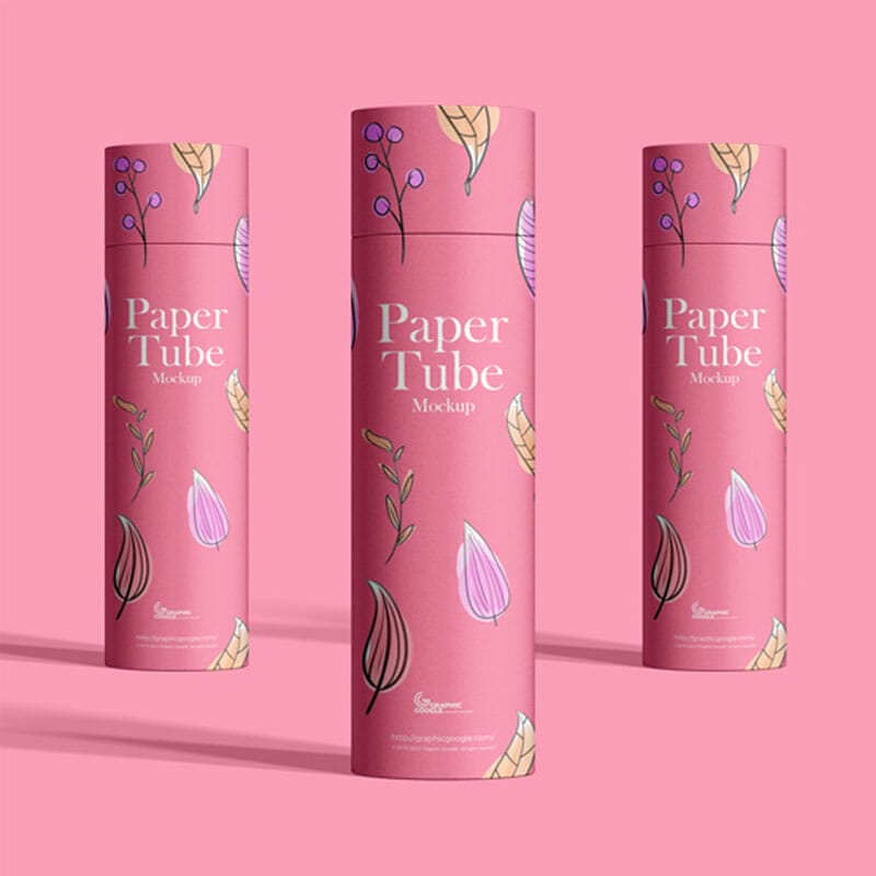 Free Stand Up Branding Paper Tube Mockup