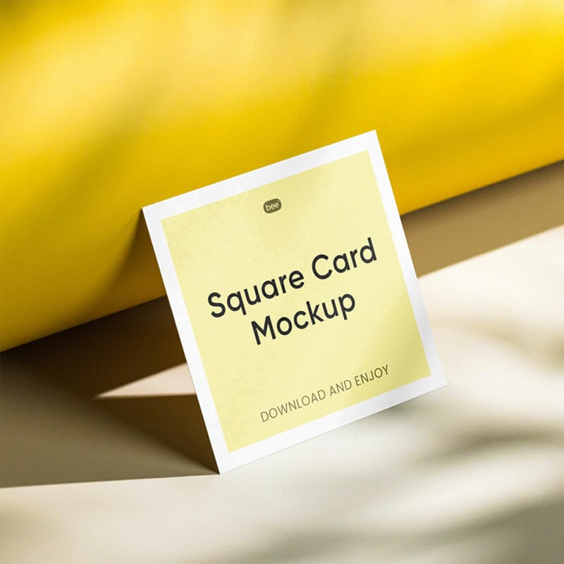 Free Standing Perspective Square Card Mockup PSD