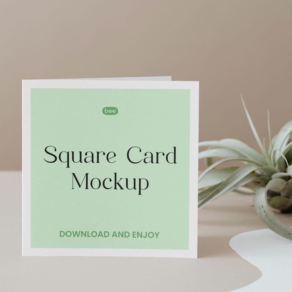 Free Standing Square Card Mockup