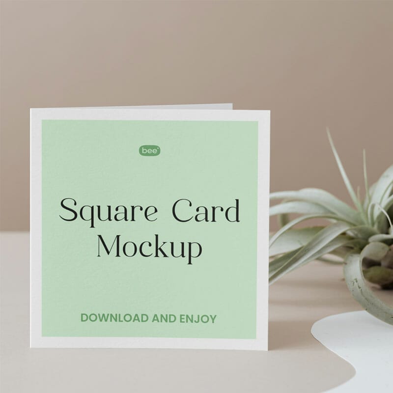 Free Standing Square Card Mockup