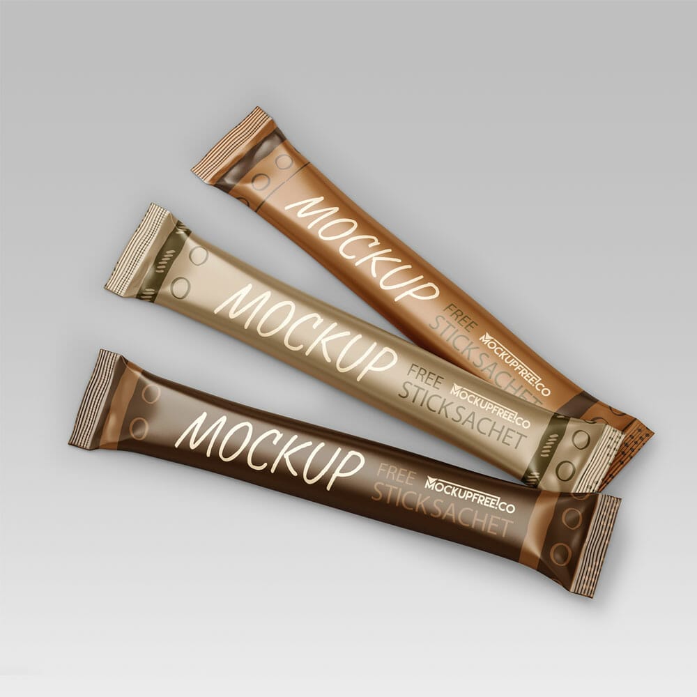 Free Stick Sachet Mockup In PSD
