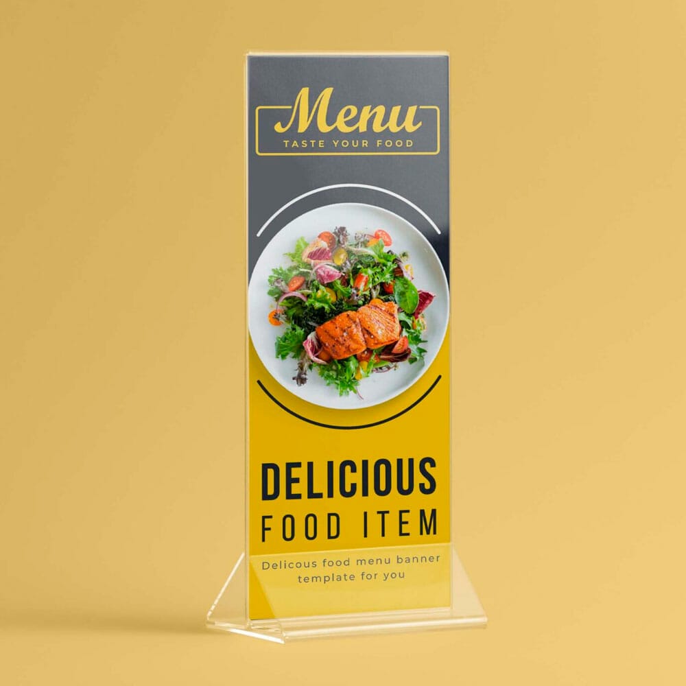 Free Table Menu Mockup PSD Template