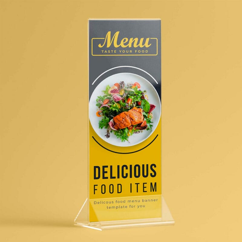 Free Table Menu Mockup PSD Template